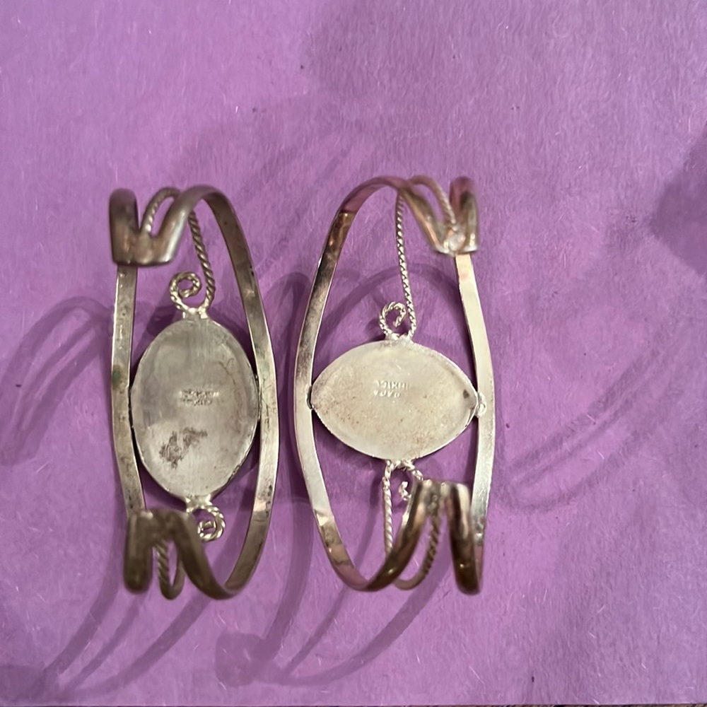 Mexican Silver , Bracelets , Aboleone Shell, Irid… - image 3